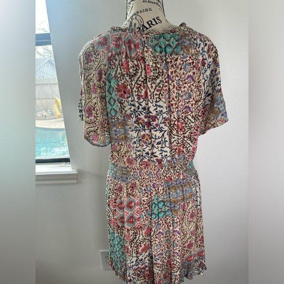 Zara Paisley Print Chiffon Ruffled Short Sleeve dress Size Medium - Picture 7 of 10